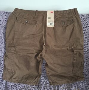 🆕Levi's Men's Dark Brown Cotton Cargo Shorts w/ Pockets Mens BIG & TALL Size 38
